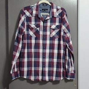 Eighty Eight men's blue pearl snap shirt size L
